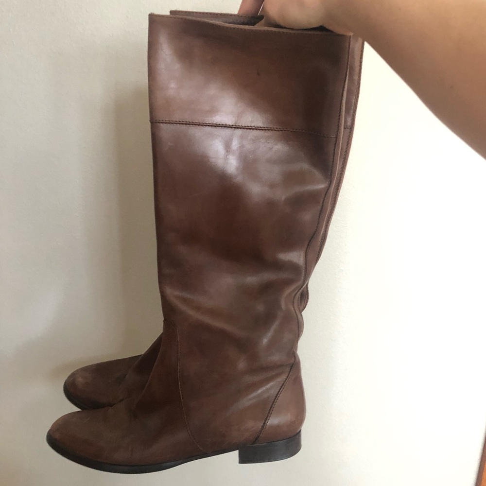 J Crew Brown Soft Leather Tall Boots